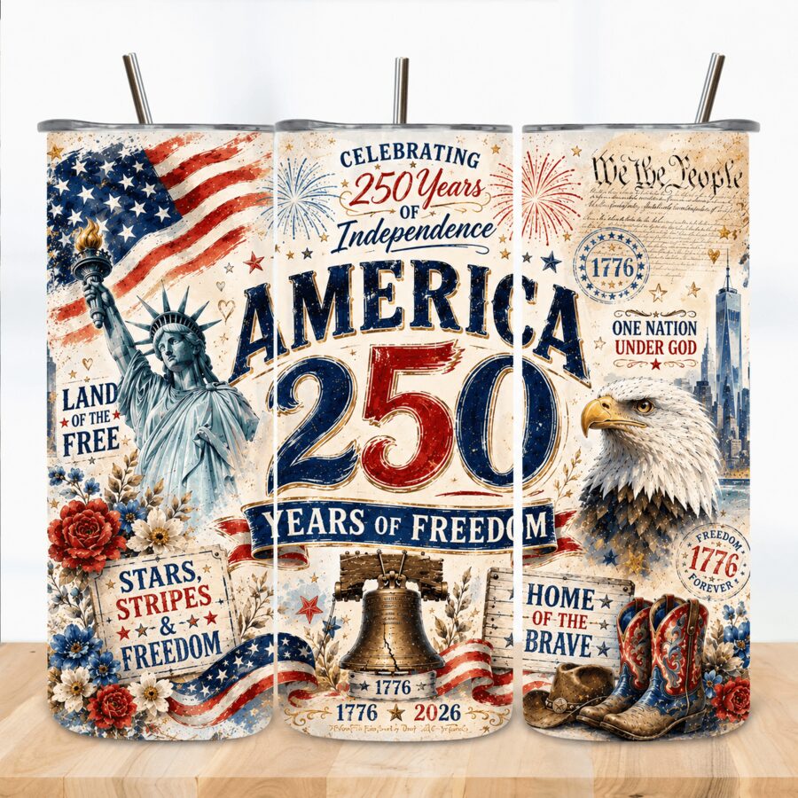 America 250 anniversary tumbler wrap